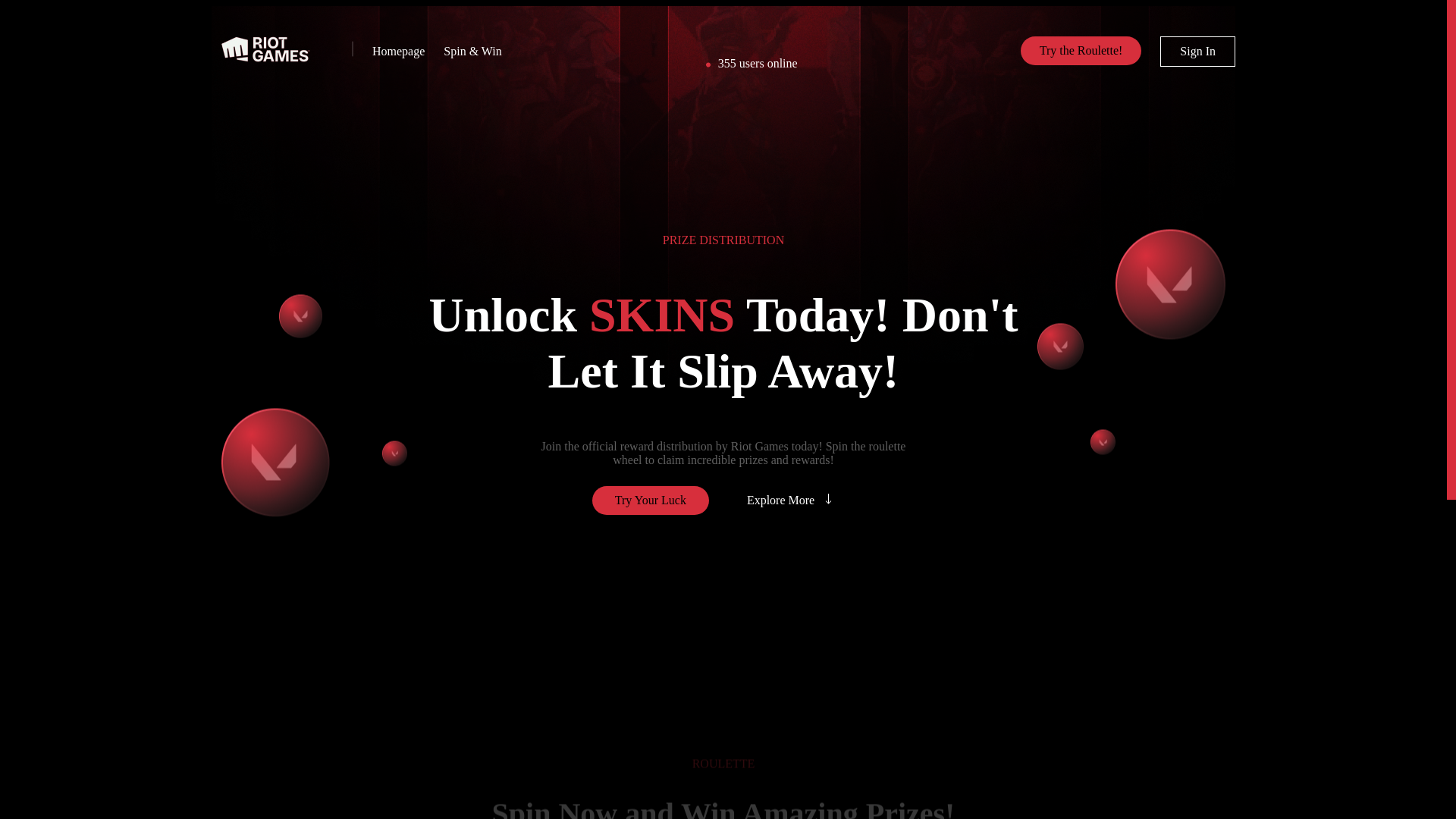 website screenshot of https://vskins.pro/