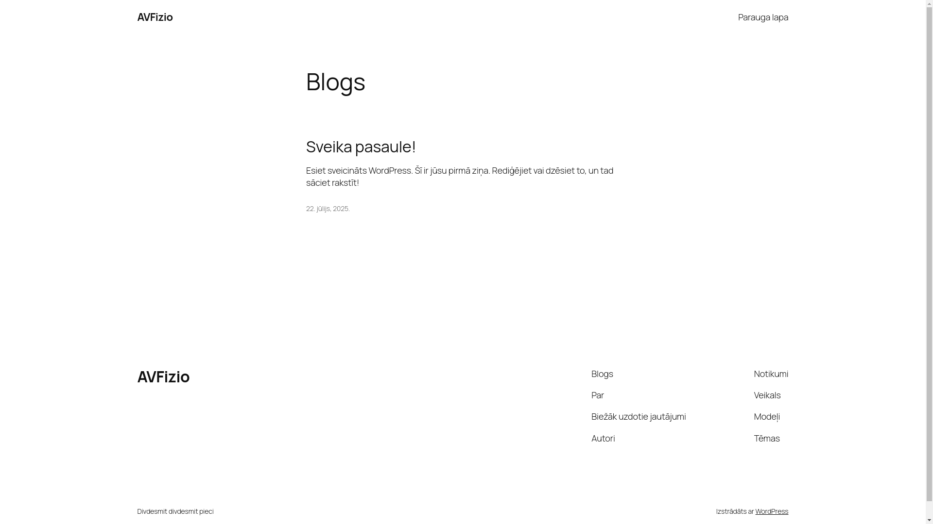 website screenshot of https://avfizio.lv/