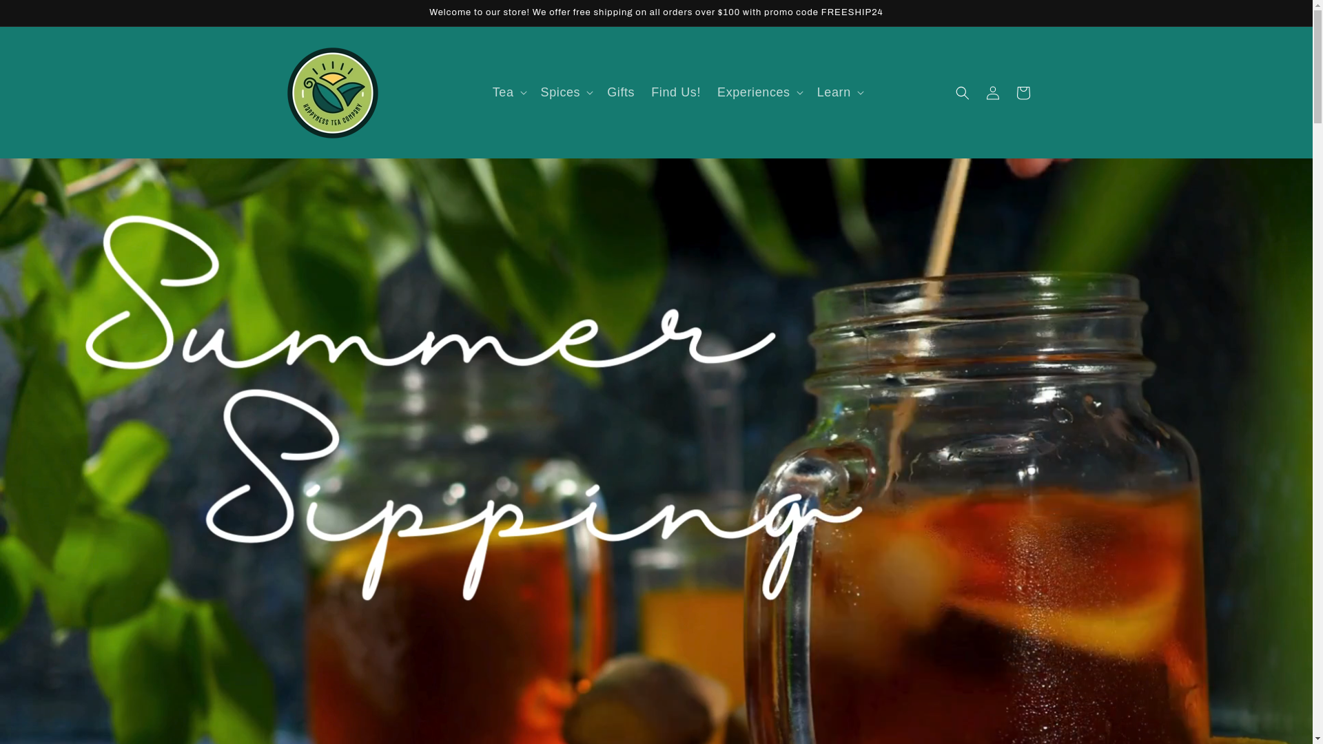 website screenshot of https://happinesstea.co/