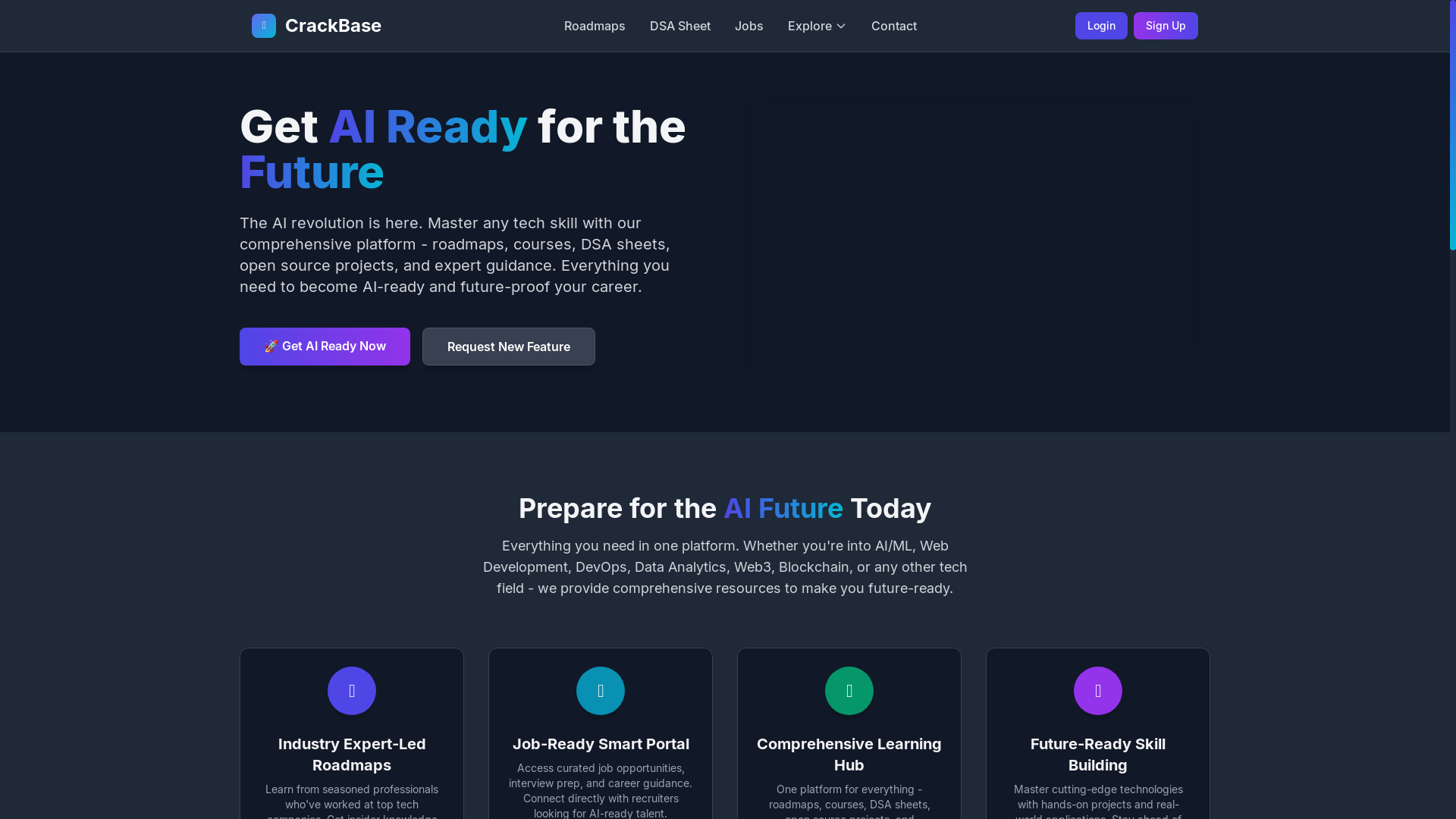 website screenshot of https://crackbase.in/