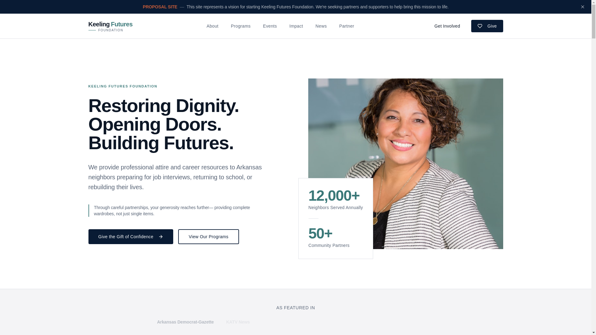 website screenshot of https://thekeelingfuturesfoundation.org/