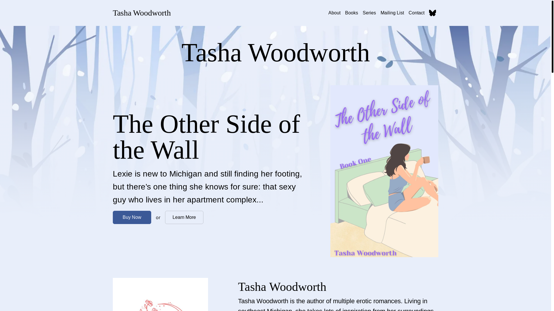website screenshot of https://tashawoodworthbooks.com/