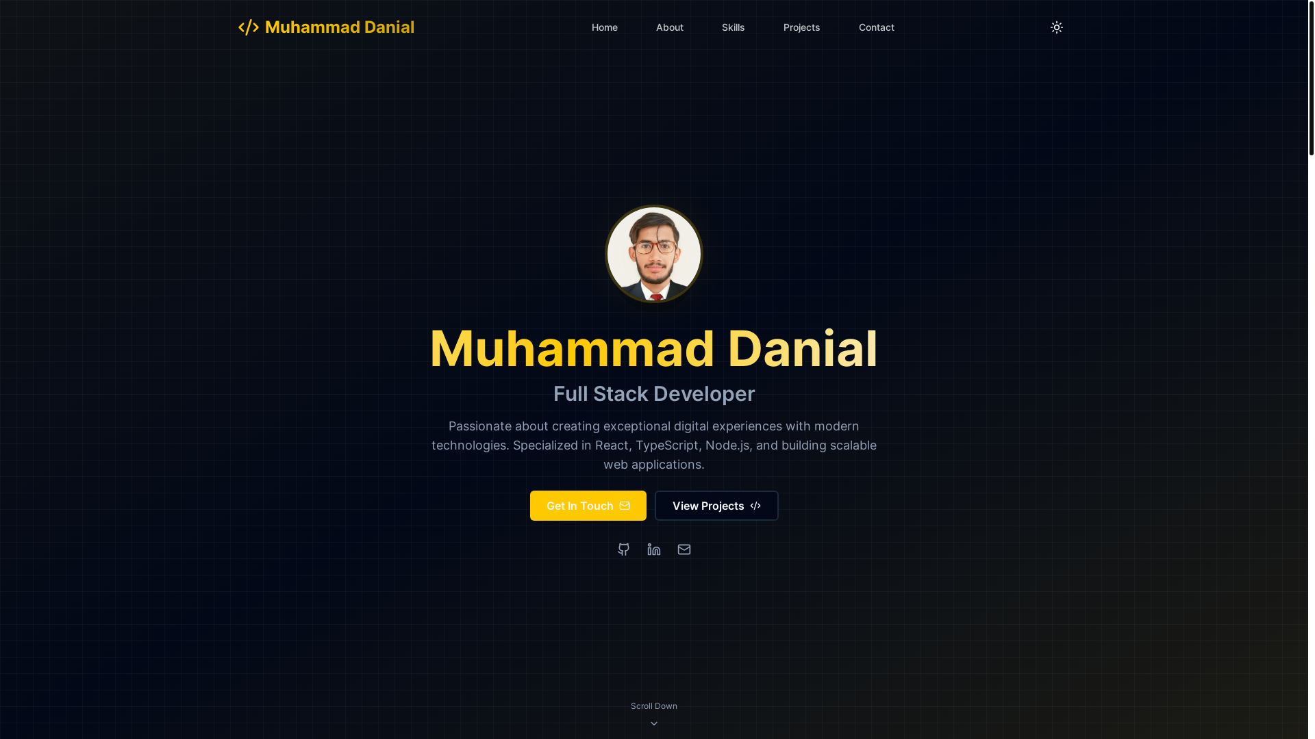 website screenshot of https://muhammad-danial-malik.dev/