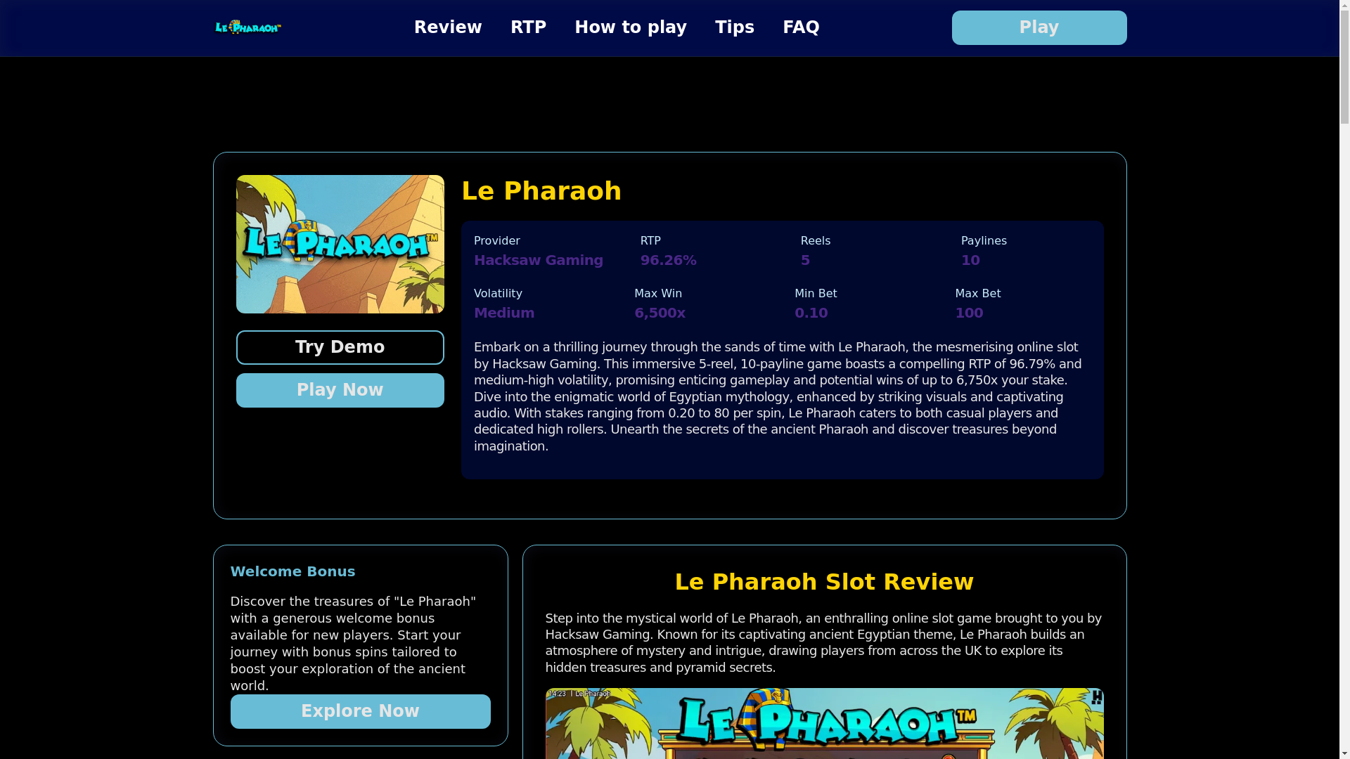 website screenshot of https://lepharaoh.pages.dev/