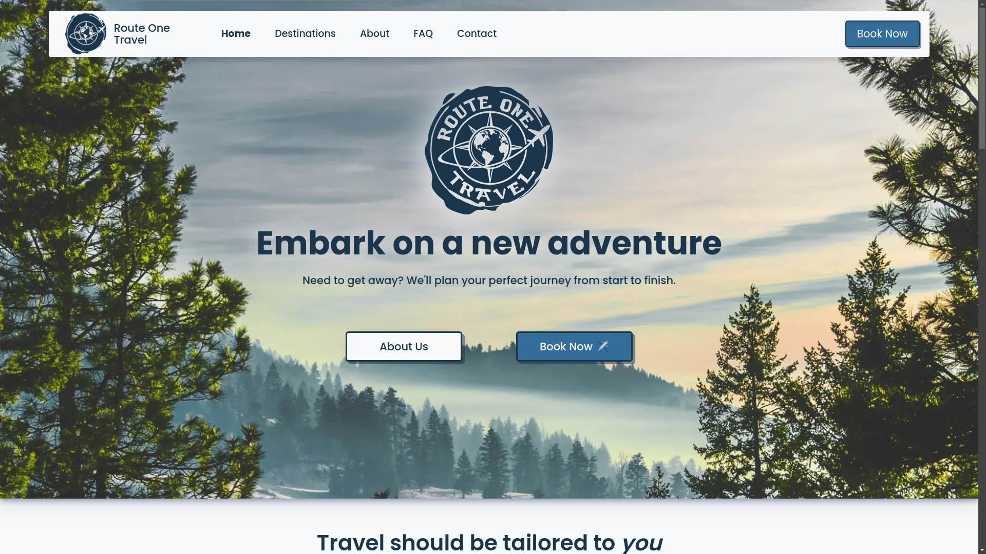 website screenshot of https://routeonetravel.pages.dev/