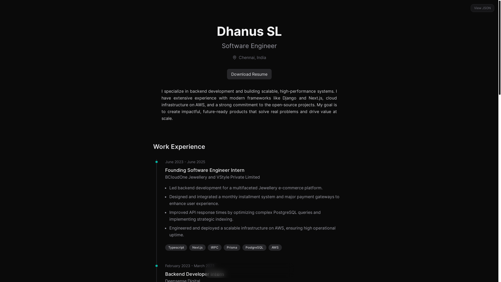 website screenshot of https://dhanus.pages.dev/