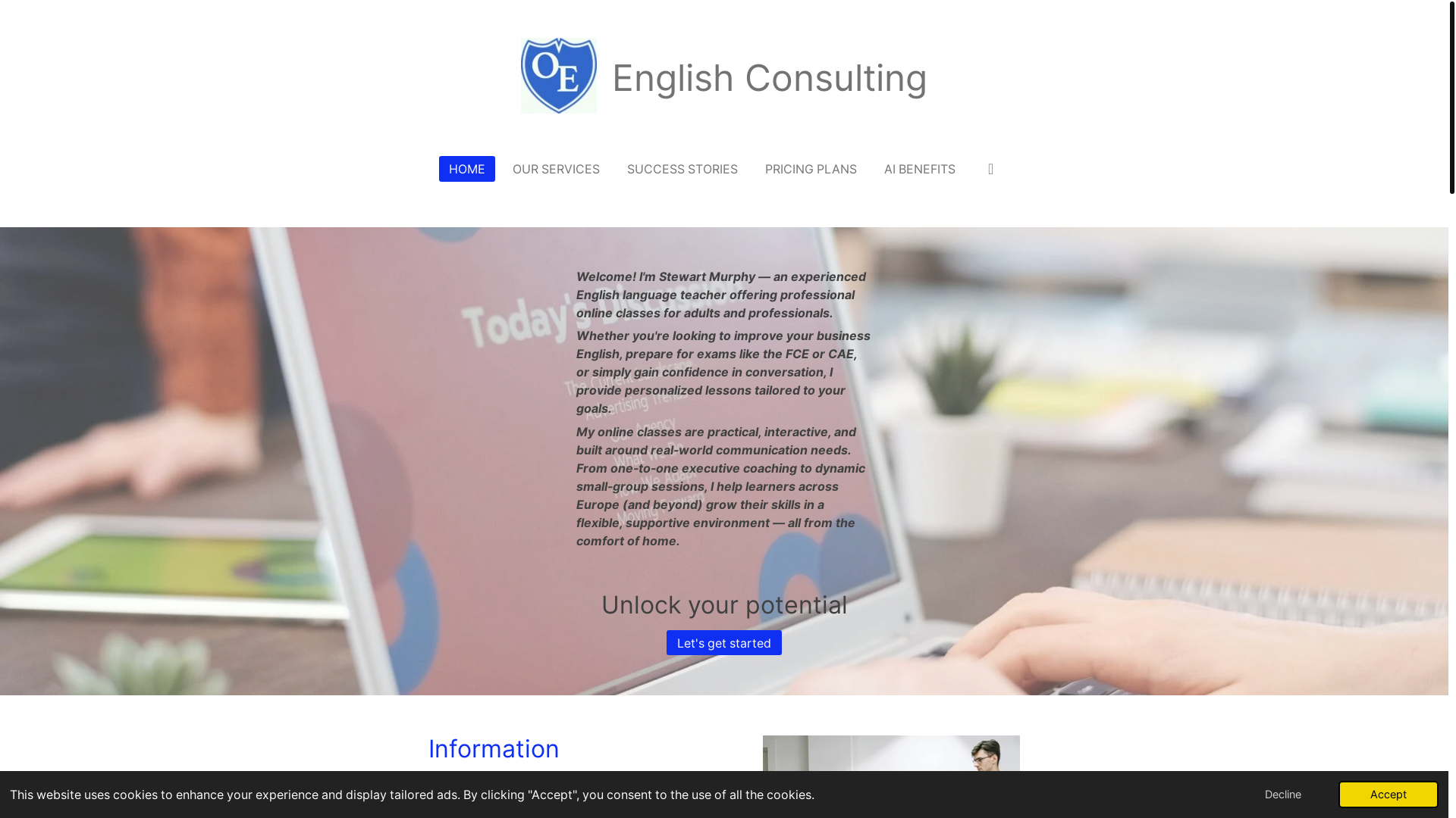 website screenshot of https://english-consulting.es/