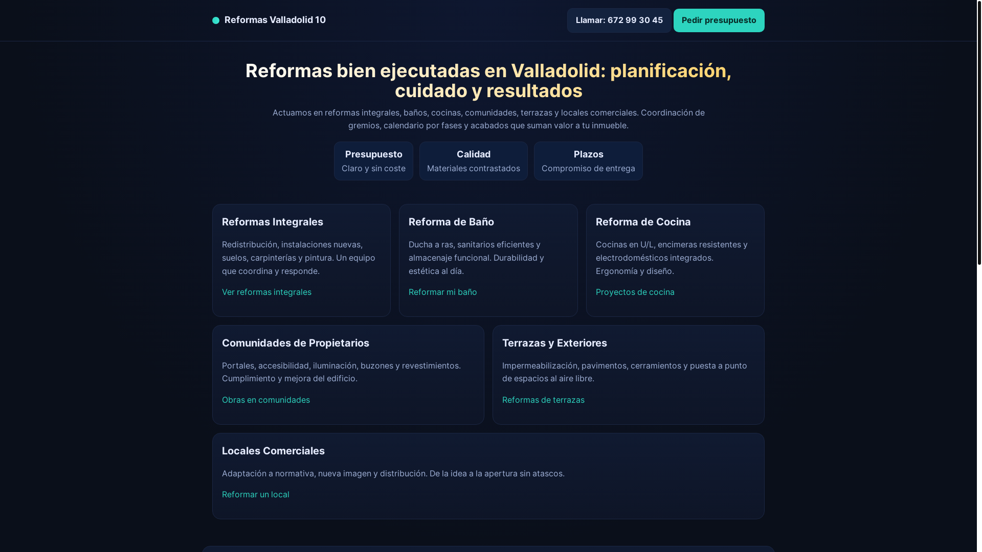 website screenshot of https://reformasvalladolid.pages.dev/