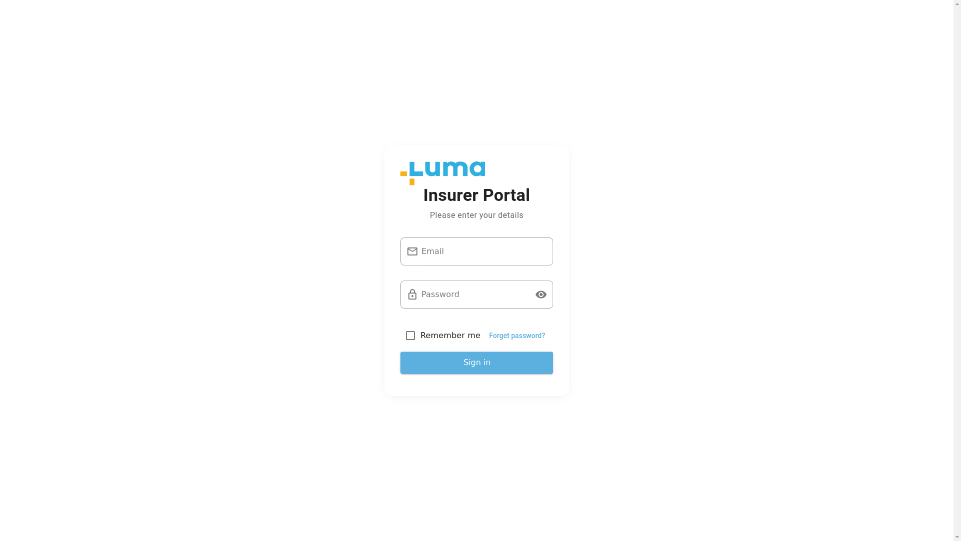 website screenshot of https://luma-insurer-portal.pages.dev/