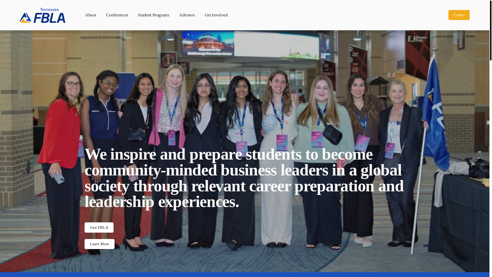 website screenshot of https://tennesseefbla.org/