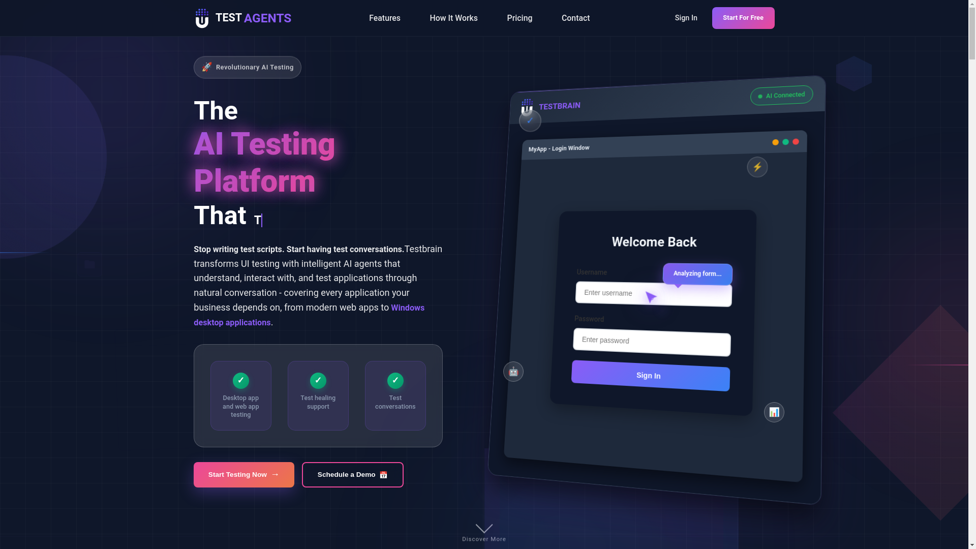 website screenshot of https://testbrain.be/
