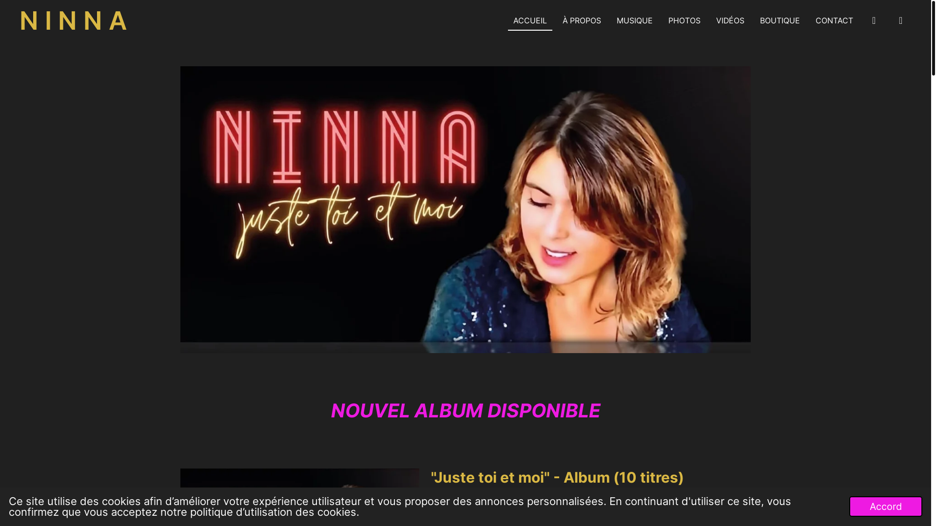 website screenshot of https://ninna-music.com/