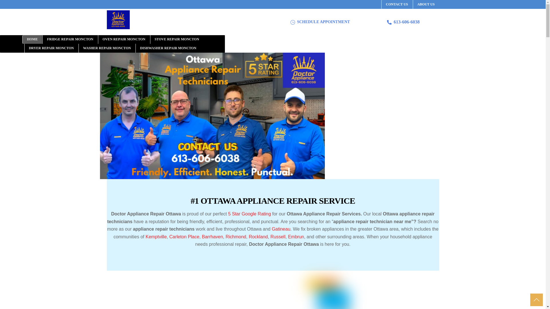 website screenshot of https://doctorappliancemoncton.ca/