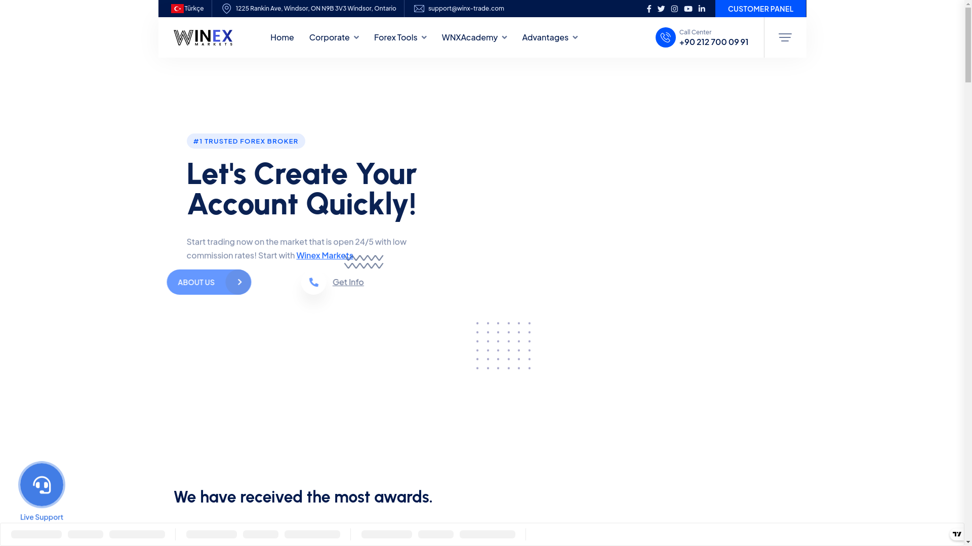 website screenshot of https://winexglobal2.com/