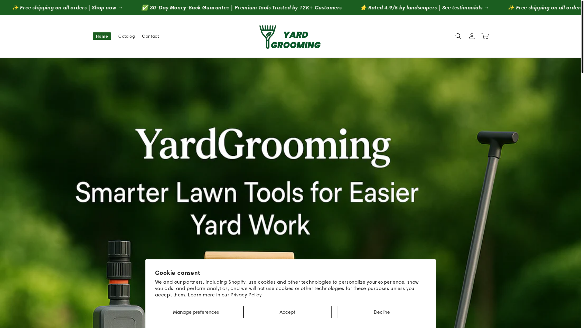 website screenshot of https://yardgrooming.store/