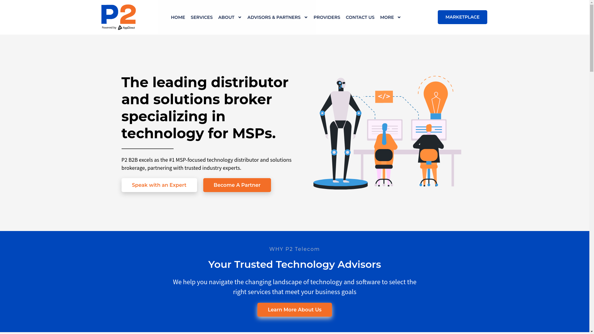 website screenshot of https://p2telecommail.com/
