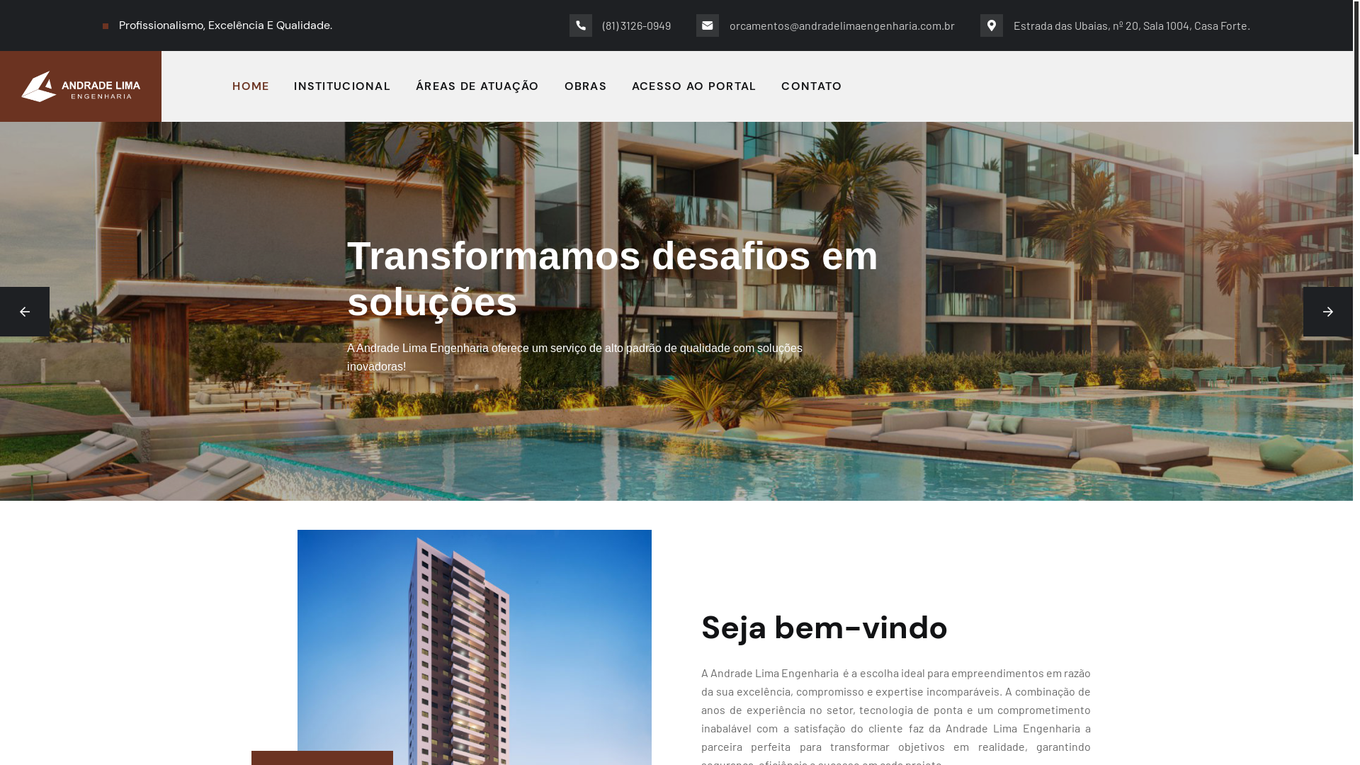 website screenshot of https://andradelimaeng.com.br/