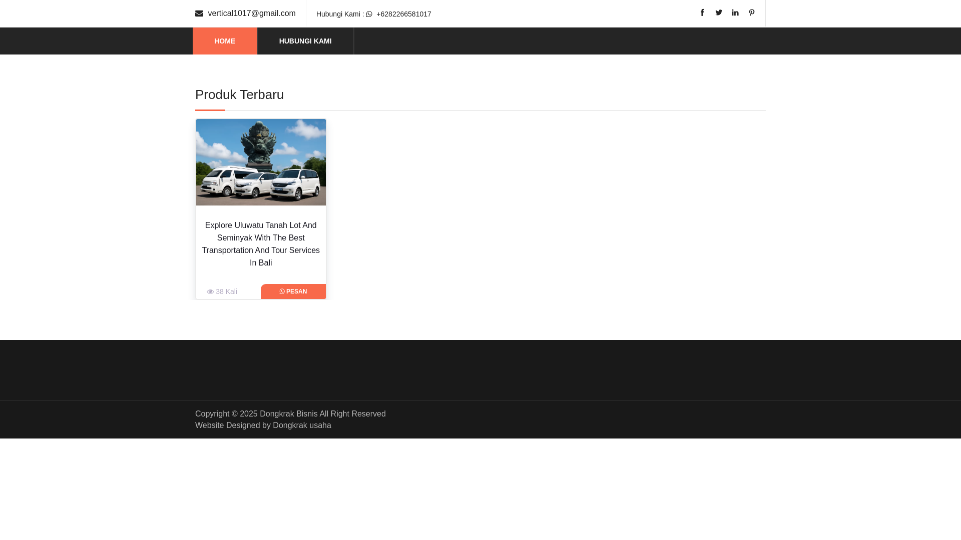 website screenshot of https://transporttourservicebali.biz.id/