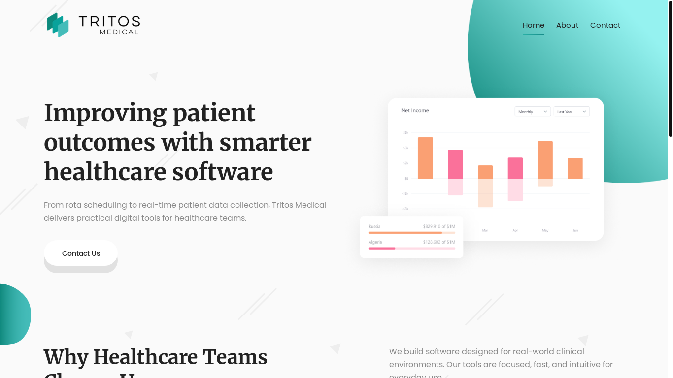 website screenshot of https://tritos-medical-website.pages.dev/