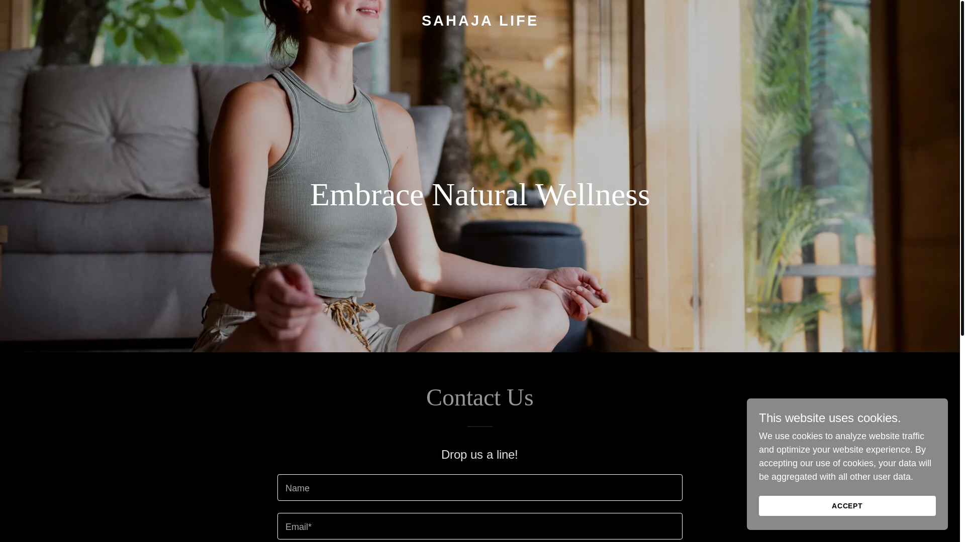 website screenshot of https://sahajalife.com/