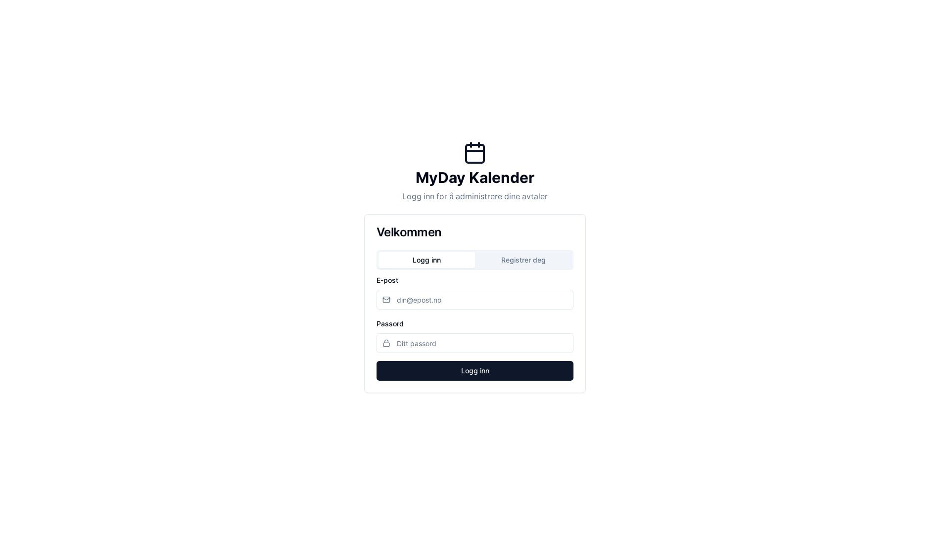 website screenshot of https://cloudcalendar.no/