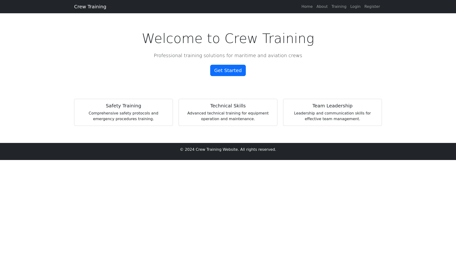 website screenshot of https://crew-trainer.com/