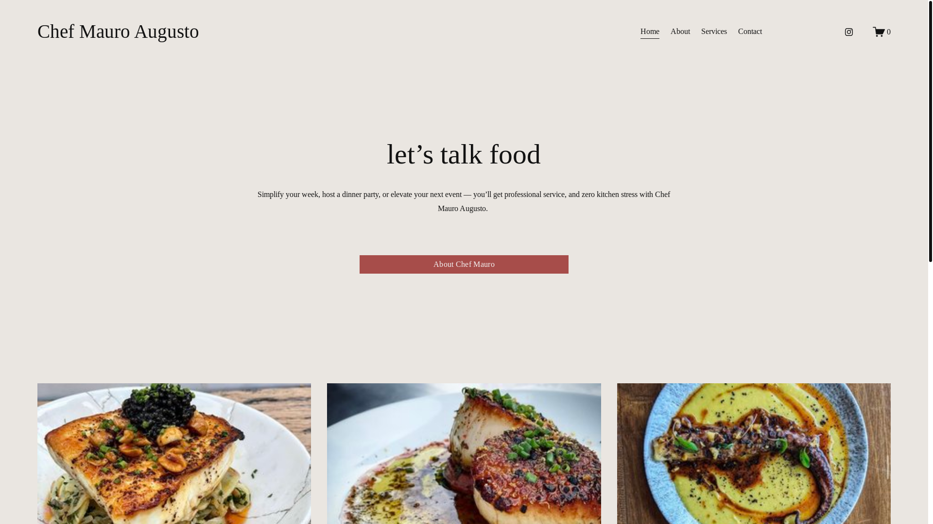 website screenshot of https://chefmauroaugusto.com/