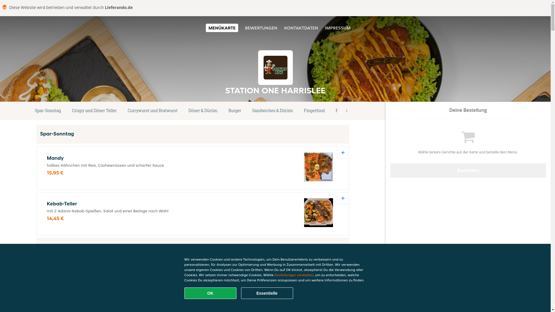 website screenshot of https://stationone-harrislee.de/