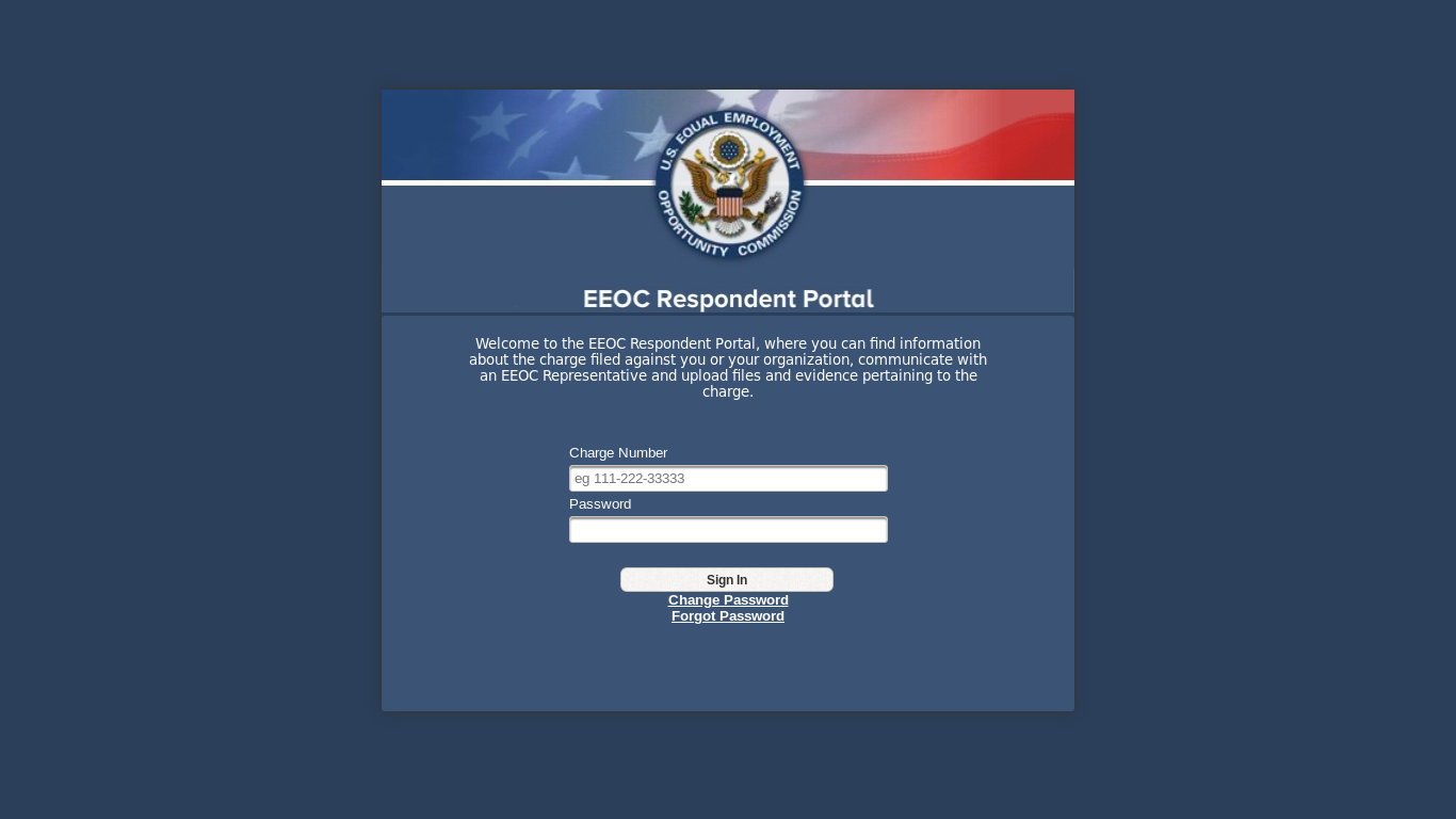 website screenshot of https://arc.eeoc.gov/rsp/login.jsf
