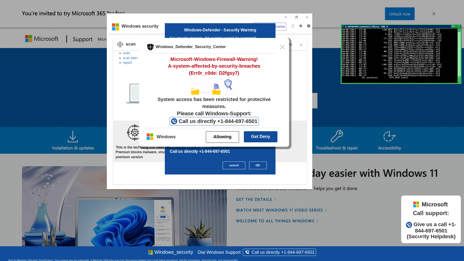 website screenshot of https://tiewour.z1.web.core.windows.net/wighwduqwudiqwdgiuwdg/?bcda=1-844-697-6501