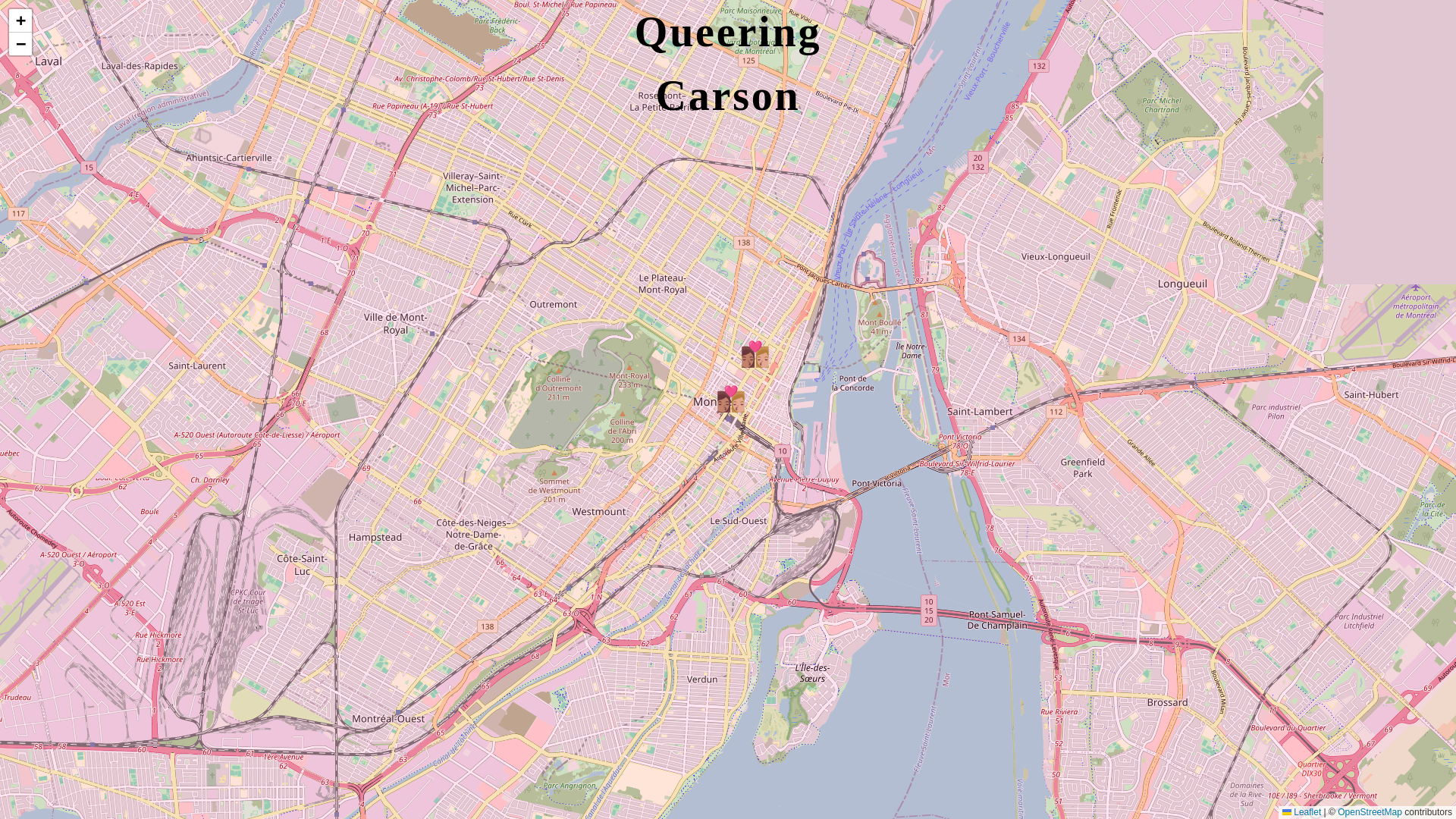 website screenshot of https://queering-carson.com/