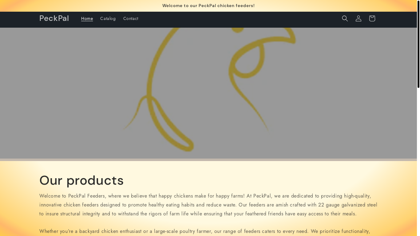 website screenshot of https://peckpal.store/