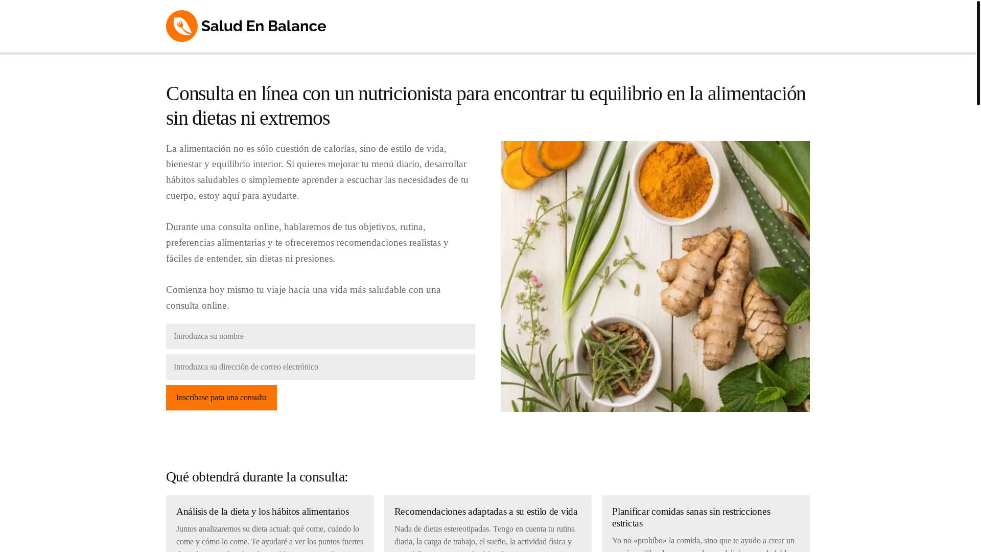 website screenshot of https://saludenbalanceplus.info/