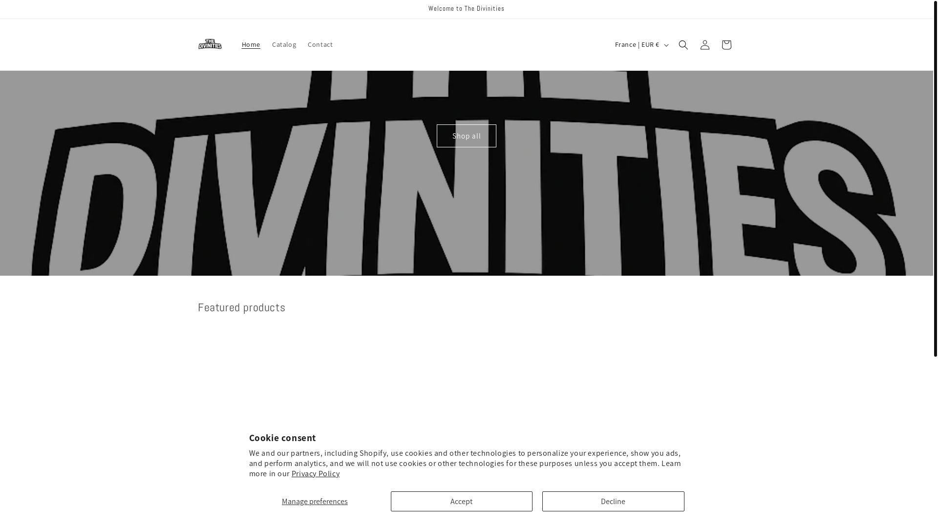website screenshot of https://thedivinities.net/