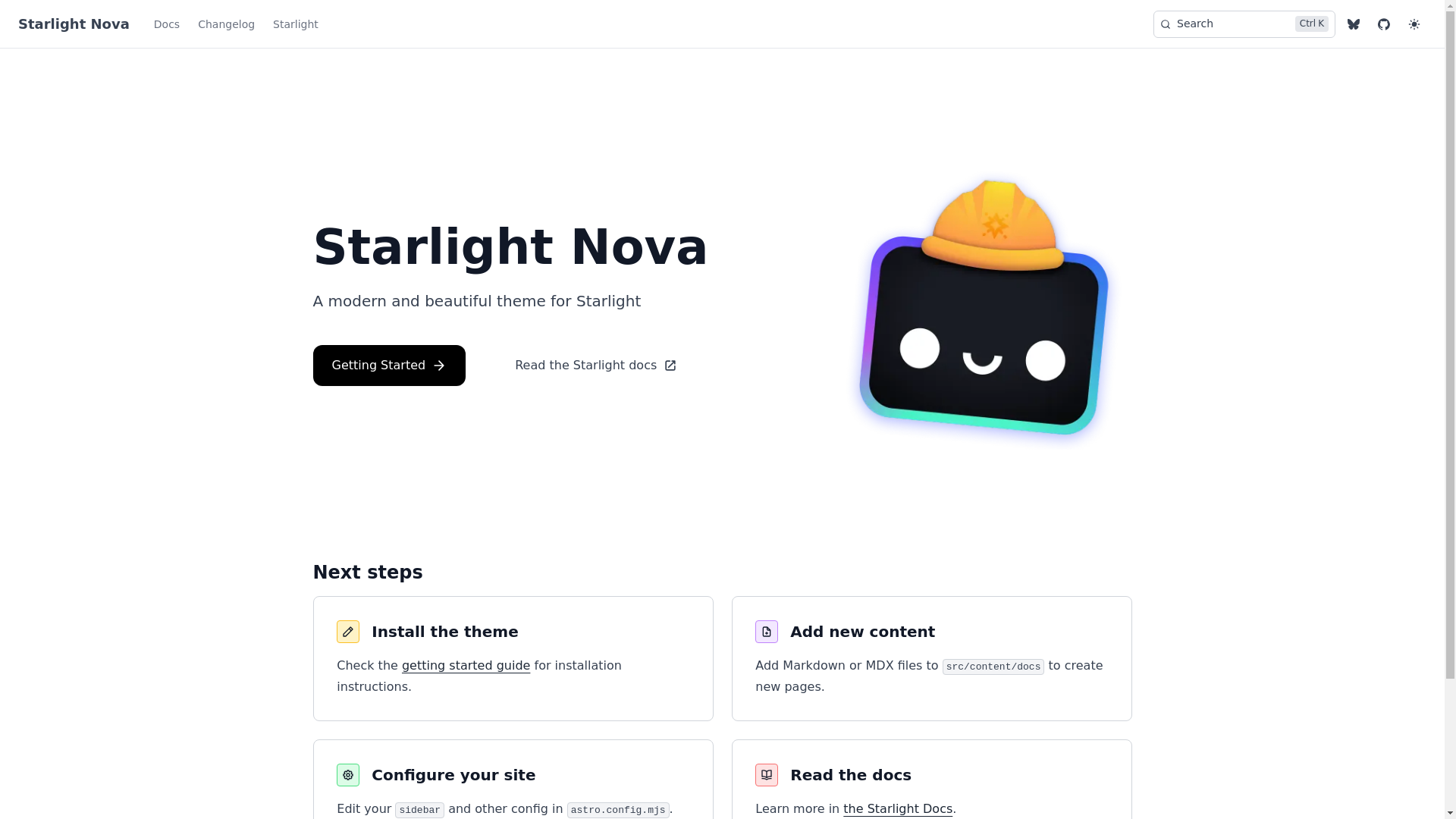 website screenshot of https://starlight-theme-nova.pages.dev/