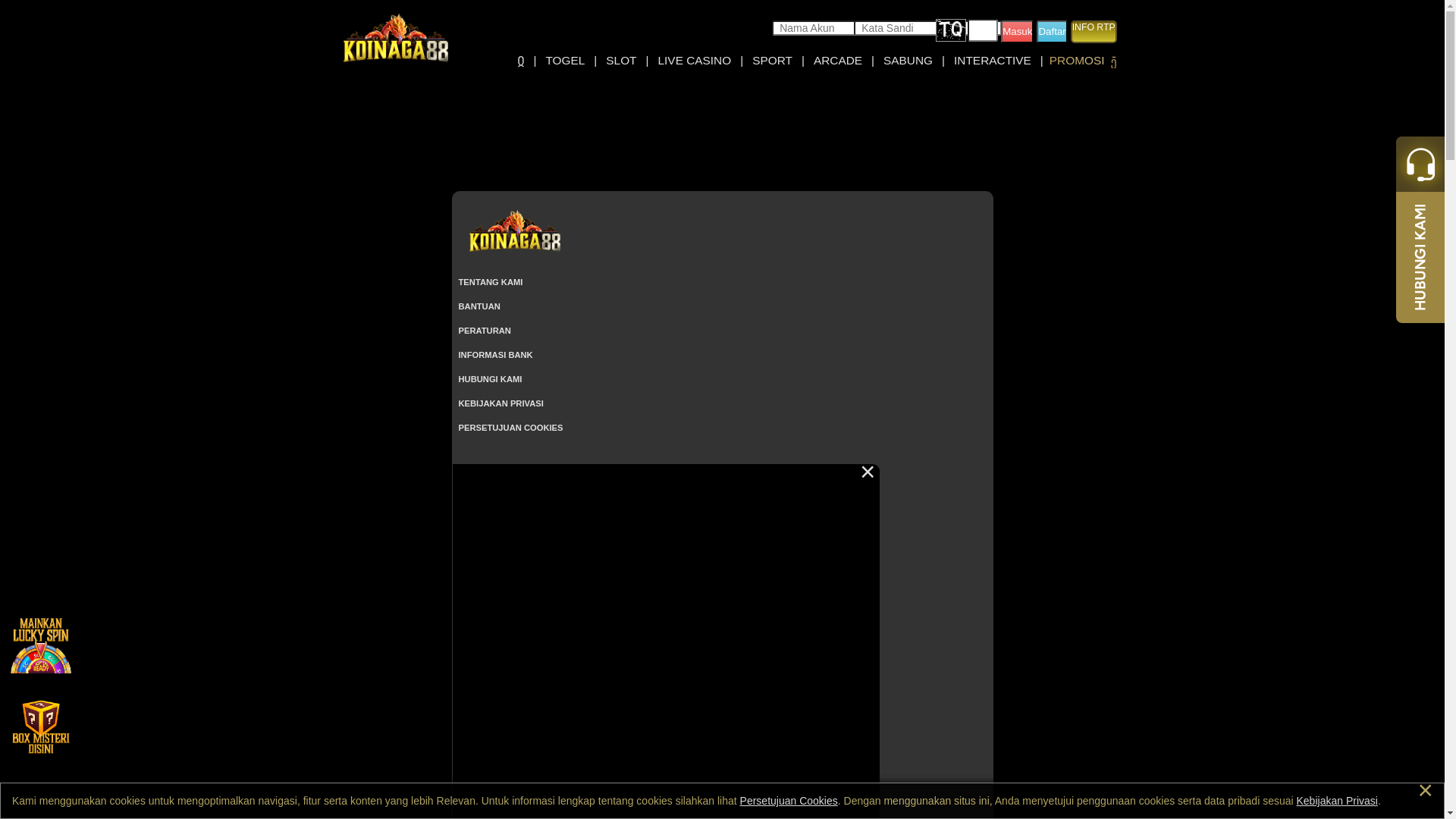 website screenshot of https://koinaga88id.com/
