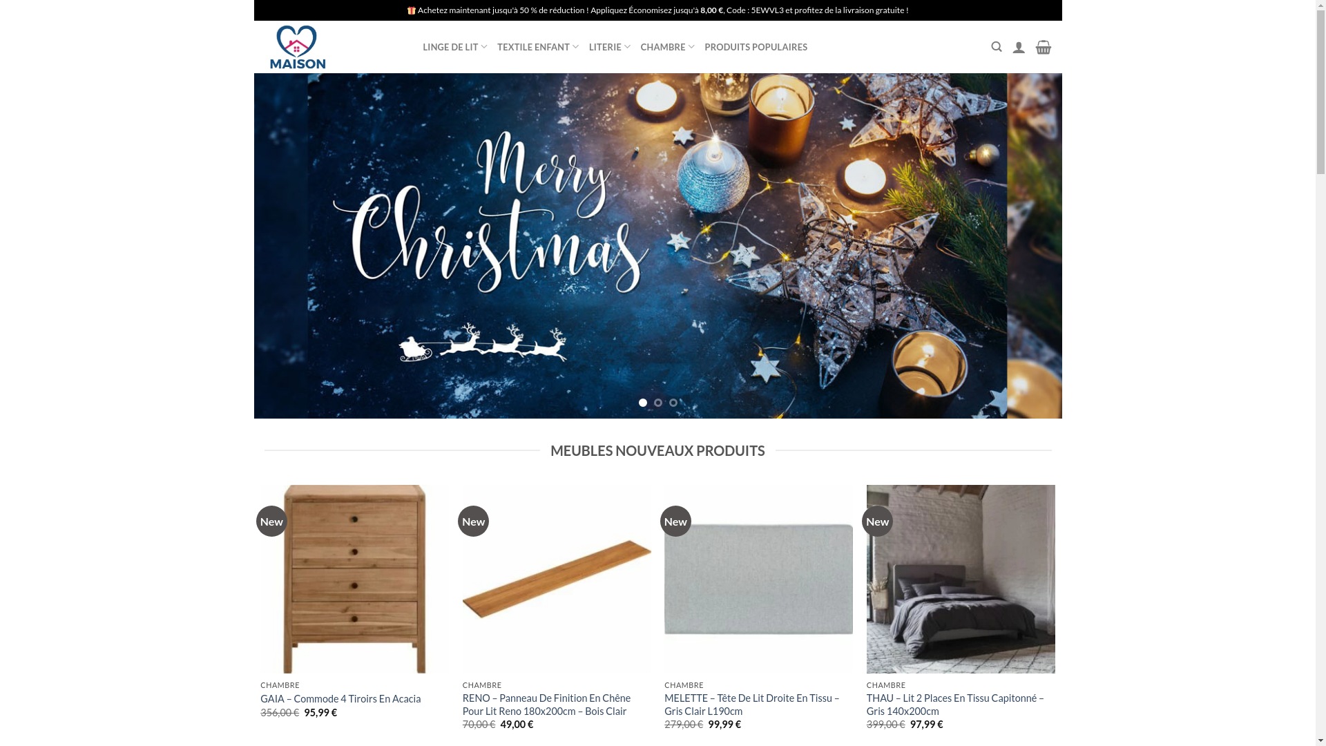 website screenshot of http://maisonbedding.com/
