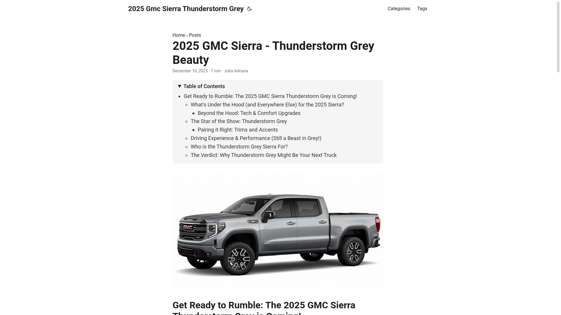 website screenshot of https://2025gmcsierrathunderstormgrey.pages.dev/