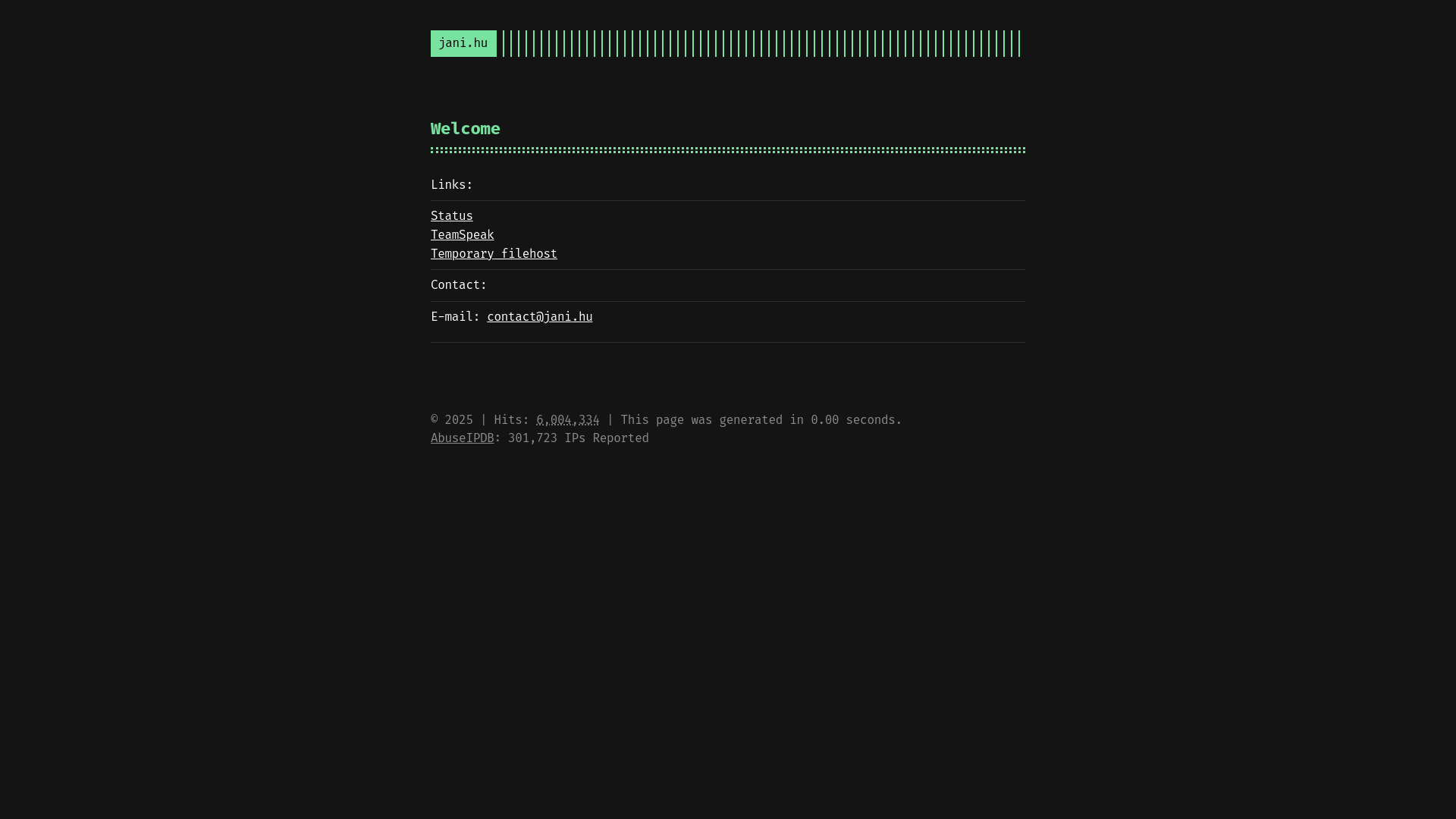 website screenshot of https://jani.hu/