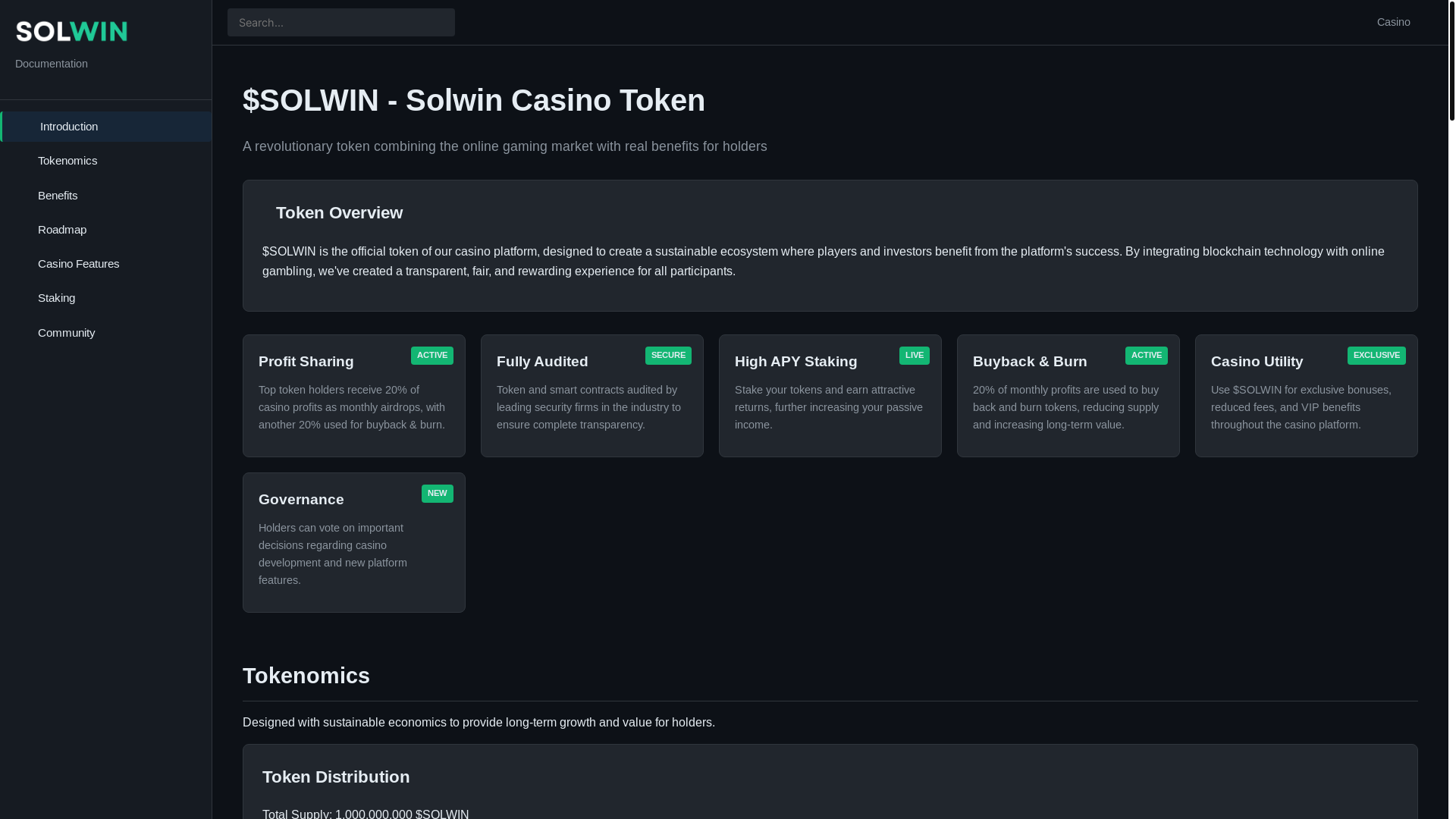 website screenshot of https://solwin-whitepaper.pages.dev/