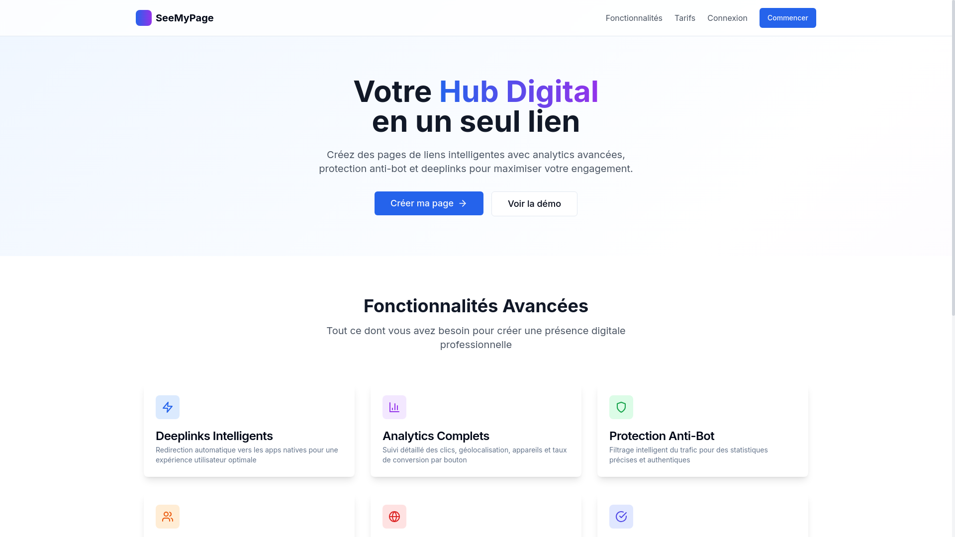 website screenshot of https://seemypage.me/