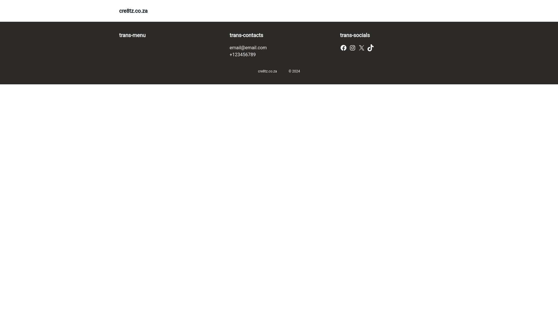 website screenshot of https://cre8tz.co.za/