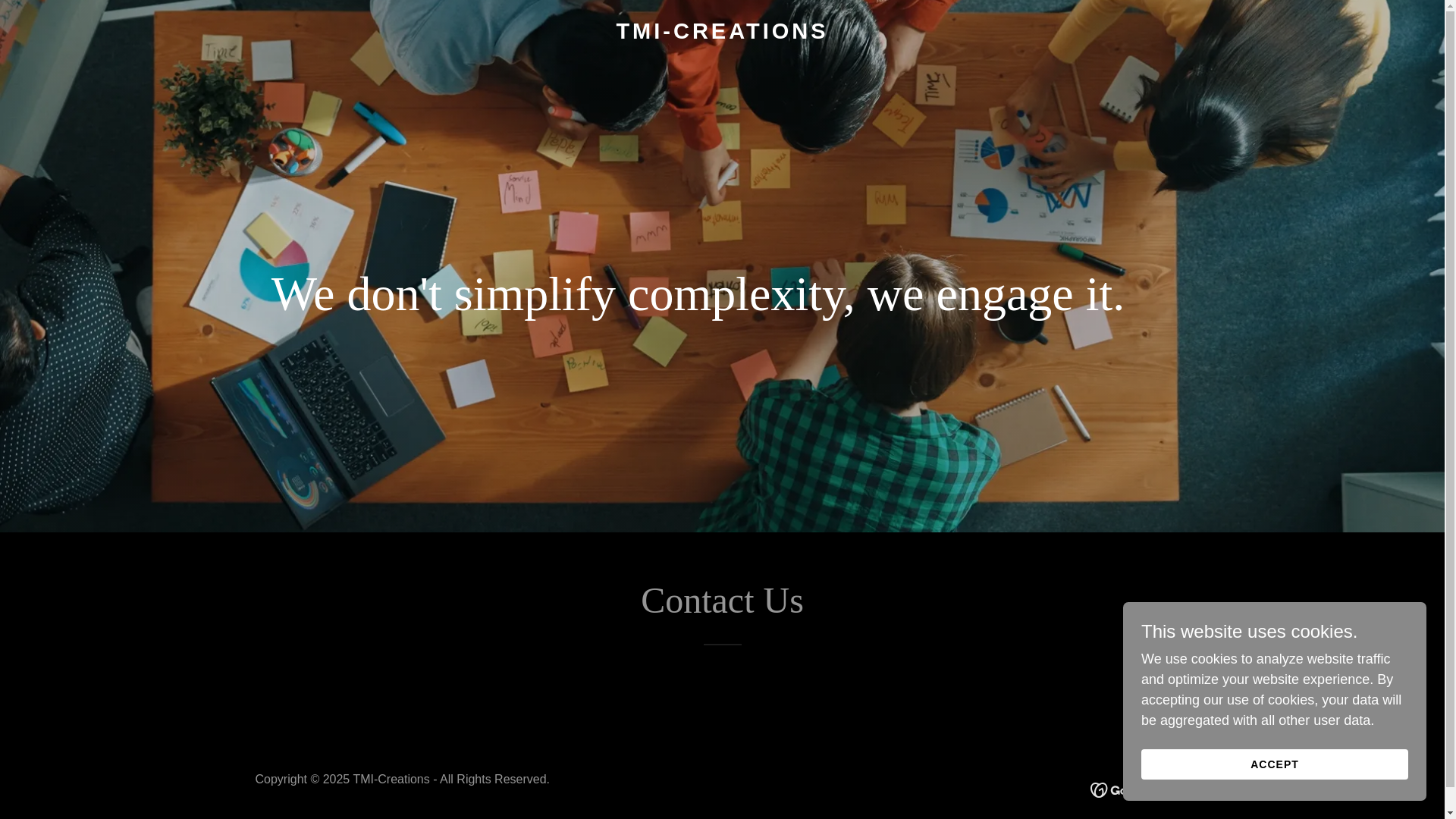 website screenshot of https://tmi-creations.com/