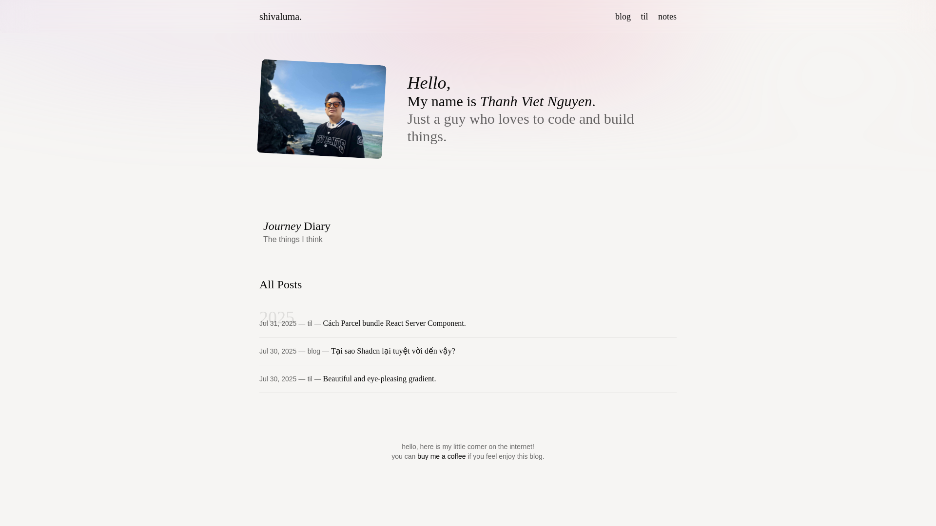 website screenshot of https://thanhnguyen.space/