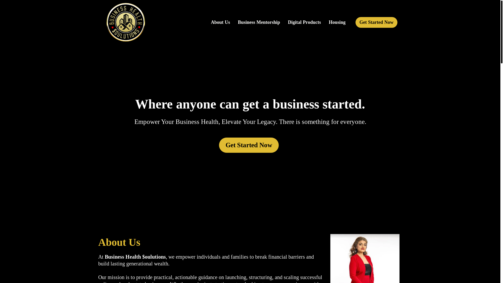 website screenshot of https://businesshealthsoulutions.com/