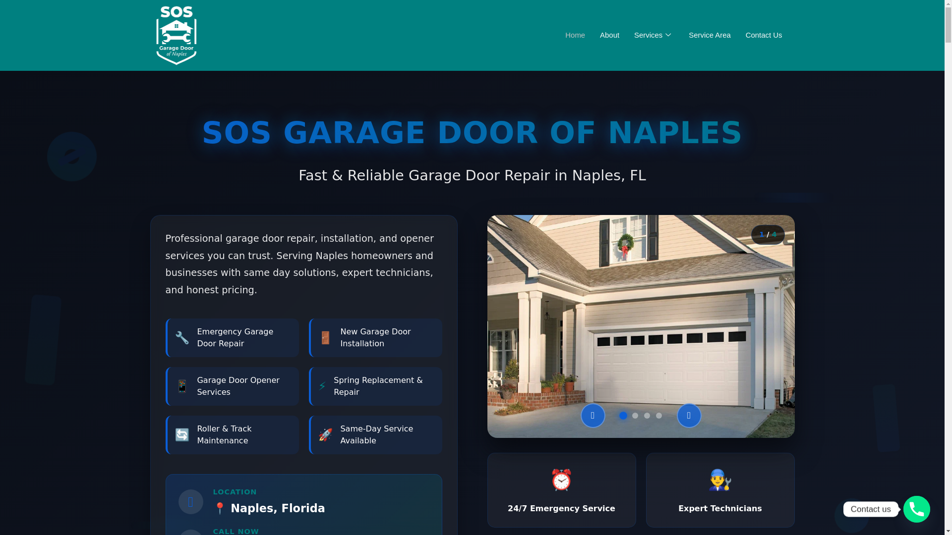website screenshot of https://sosgaragenaples.com/