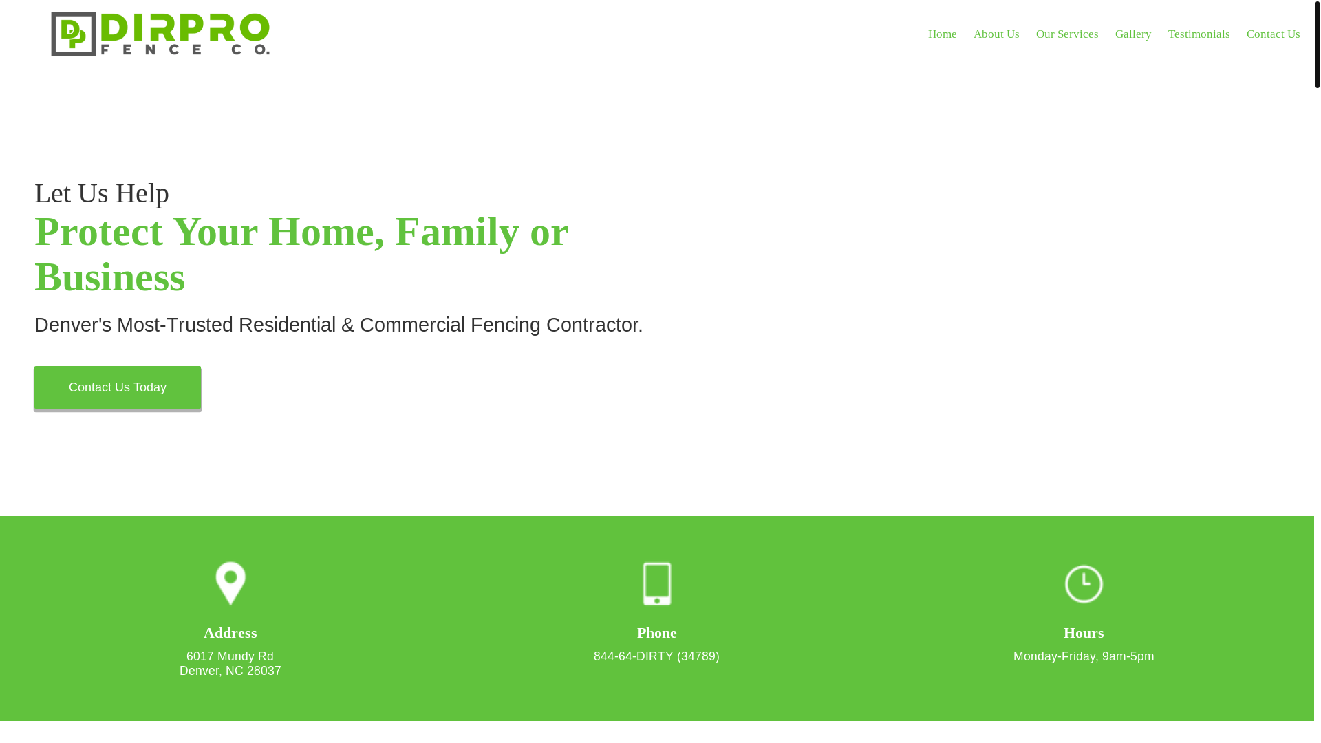 website screenshot of https://dirprofencecompany.com/