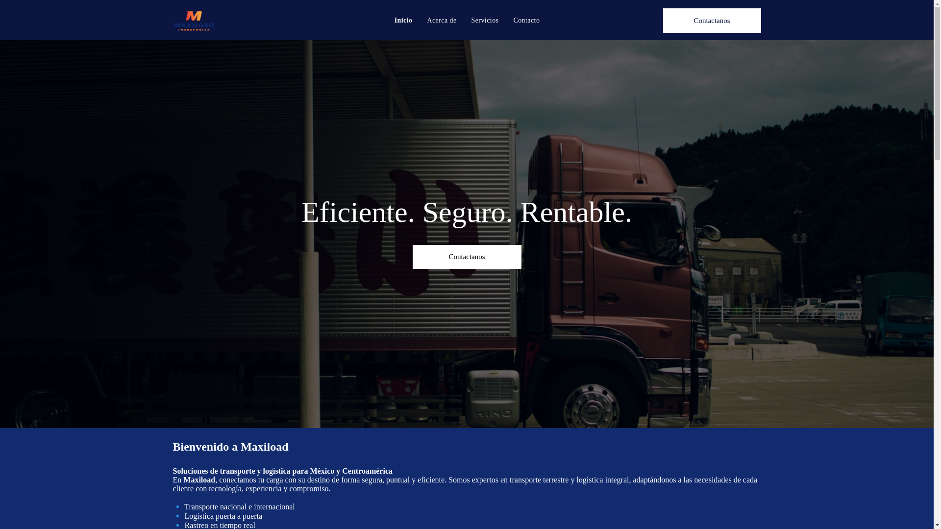 website screenshot of https://transportesmaxiload.com/