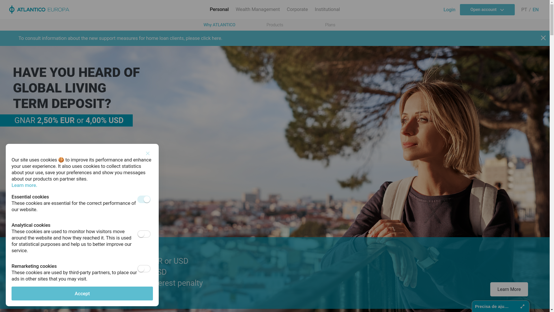 website screenshot of https://atlantico.eu/