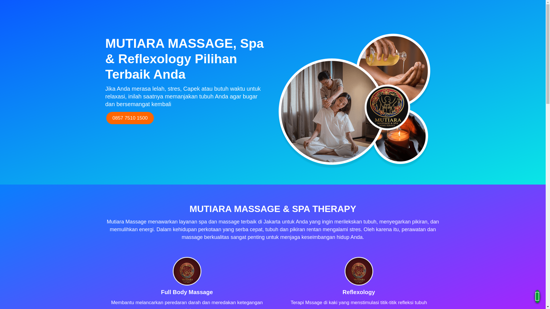 website screenshot of https://mutiaramassageandspa.my.id/
